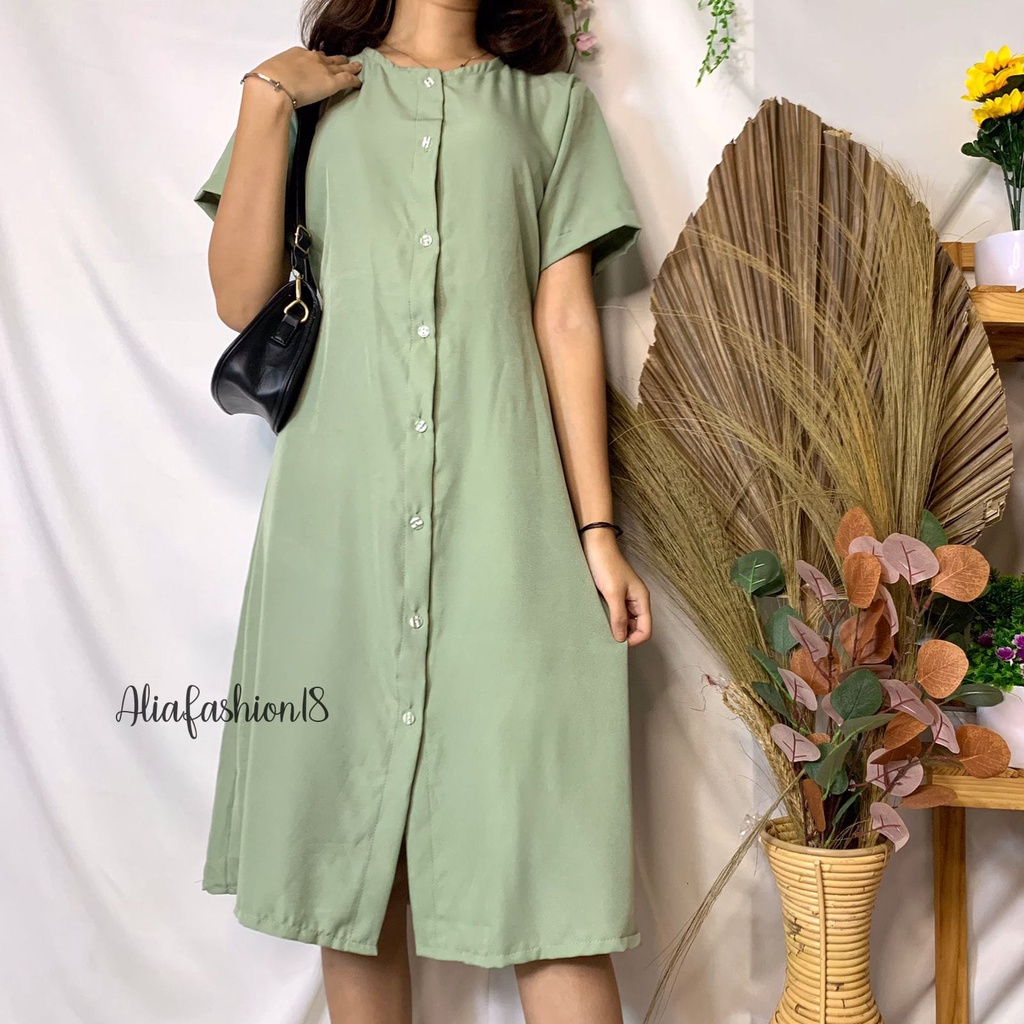 DRESS HOMEY/DRESS BAHAN KATUN SHAKILLA/KOREAN DRESS/DRESS WANITA