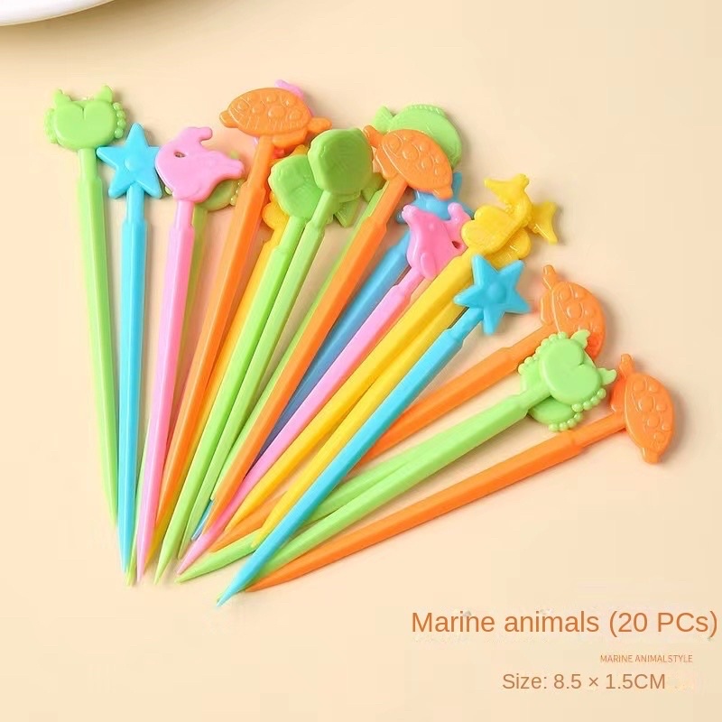 [ECER] Tusukan Bento Garpu Buah Bekal Anak Sekolah Makanan Animal Pita Dino