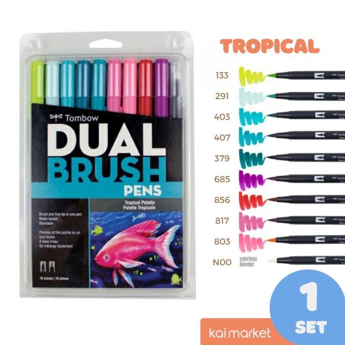 

Tombow Dual Brush Pen Set Tropical Palette 10 pcs