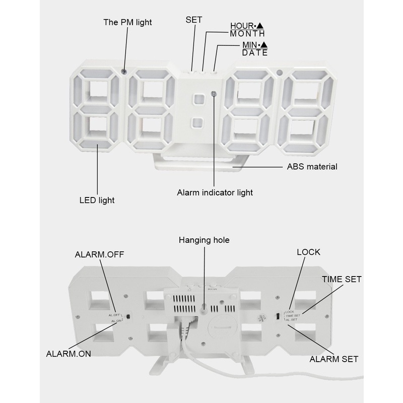 Jam Meja LED Digital Alarm Clock Modern Minimalist Premium Quality