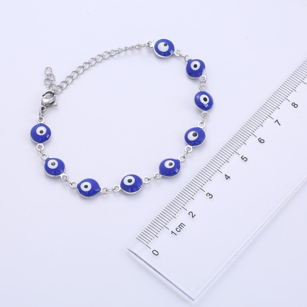 Needway   Evil Eye Gelang Pasangan Retro Persahabatan Manik Gaya Turki Korea Tangan Rantai