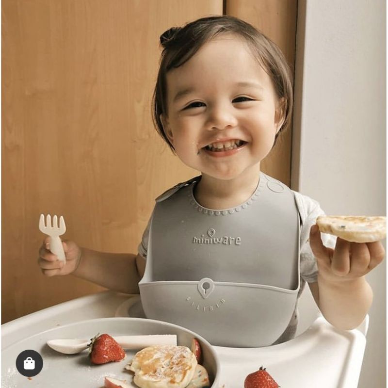 Miniware Silibib - Roll &amp; Lock Bib Silicone Bayi