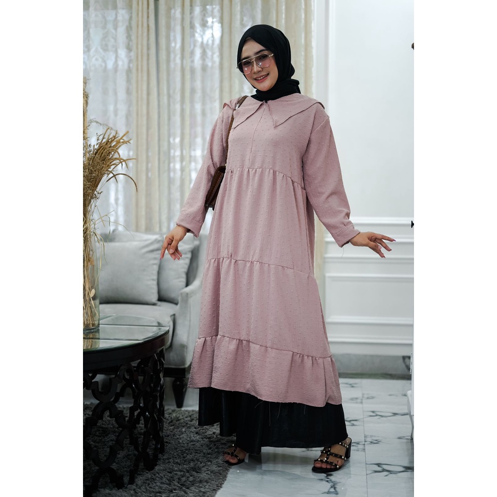 PIK - Tunik Gamia (KERAH LANCIP) /Mini Dress Muslim/ Pakaian Wanita/ Tunik Jumbo