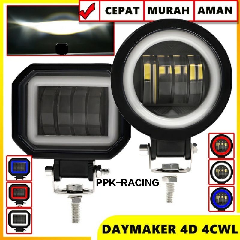 Lampu Tembak Daymaker 4 LED Lensa 6D Flash &amp; Diam universal