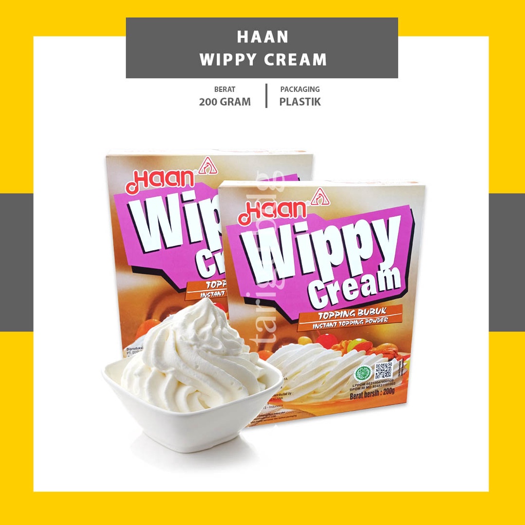 WIPPY CREAM HAAN PONDAN BIOBIANCA 100GR-250GR - WHIP CREAM INSTANT POWDER - WHIP KRIM BUBUK - TOPPING CREAM - TOPING KRIM