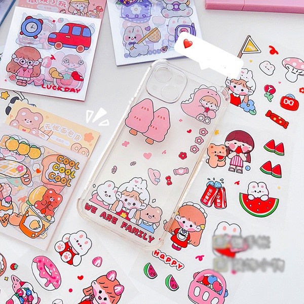 Sticker Bear Lucu Karakter Anak Perempuan Cewek