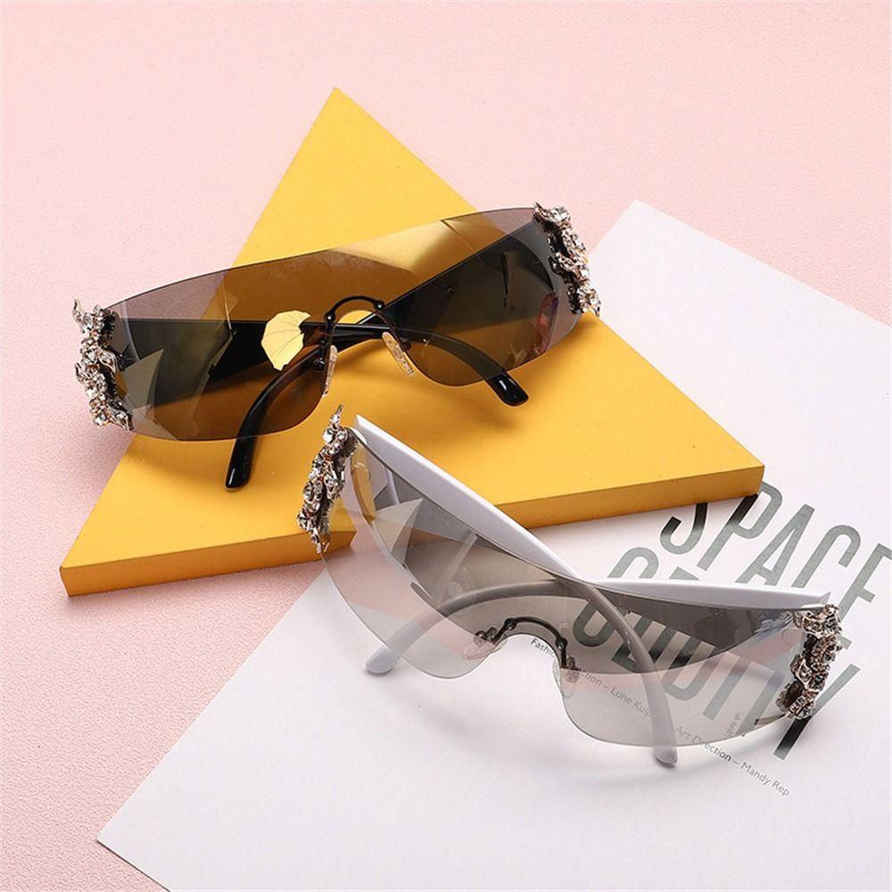 Lily Y2K Kacamata Hitam 2000's Kaca Mata Steampunk Shades One Piece