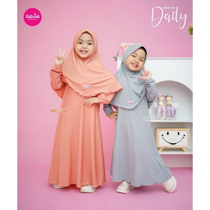 Babyjab Gamis set Daily  Hijab Anak Bayi  - Baby Jab Setelan Gamis Anak Perempuan 1 2 3 4 5 6 7 Tahun