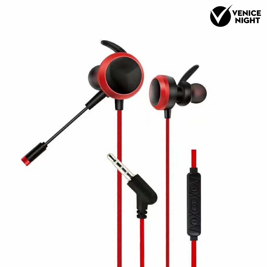 (VNEP) (Berkabel) GM-D2 Earphone Gaming In-ear Dinamis 3,5mm Berbentuk L Universal dengan Mikrofon