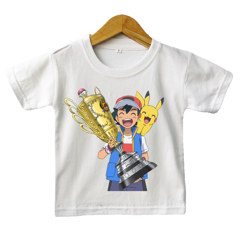 KAOS ANAK  SATOSHI ASH PIKACHU JUARA