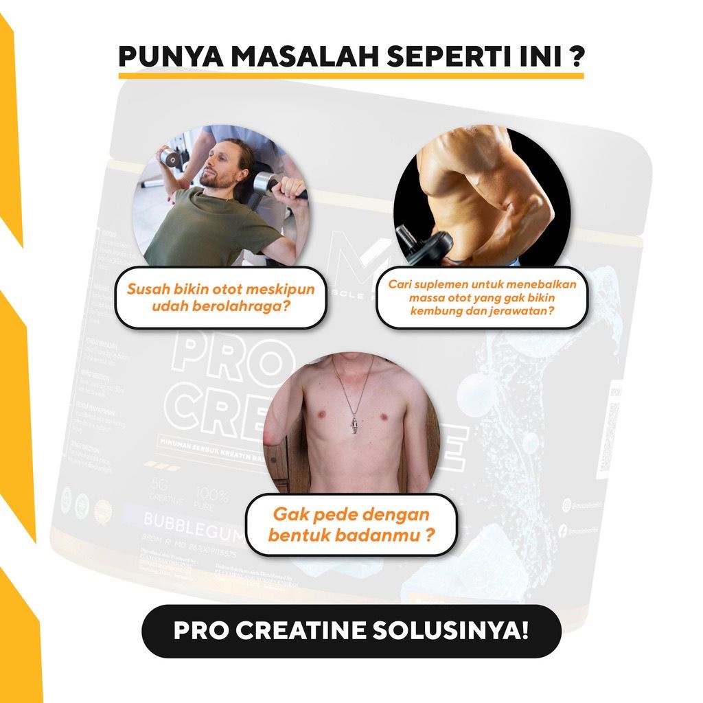 Muscle First Pro Gold Creatine 360gr 60 serving Pouch 420g Unflavored 125g Creatin Monohydrate Kreatin Suplemen Gym Fitness
