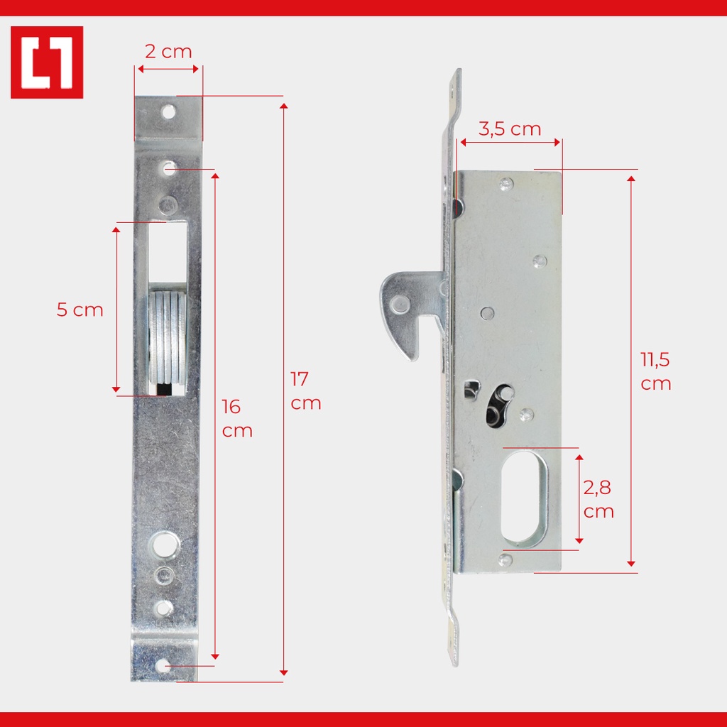 Kunci Pintu Swing Sliding Aluminium 1 Set Kecil 5123/4123 - Weldom