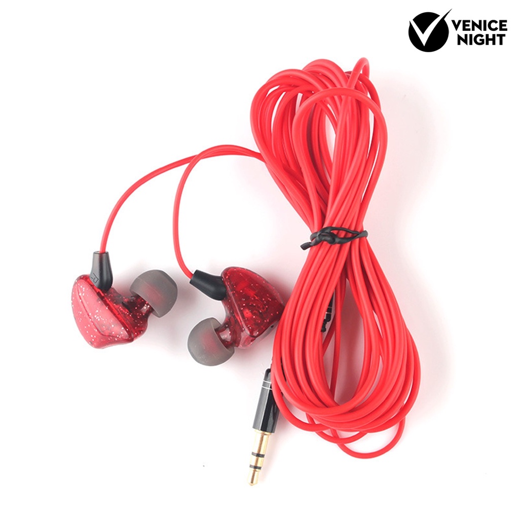 (VNEP) (Berkabel) Earphone In-ear HiFi Stereo Long Cable 3.5mm Plug Music Earbuds Headphone Pemantauan untuk Siaran Langsung