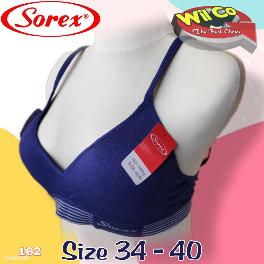 K162 - BRA WANITA SOREX SOFT AND STRETCH BUSA SEDANG TANPA KAWAT SIZE 34 - 40 DUA PENGAIT