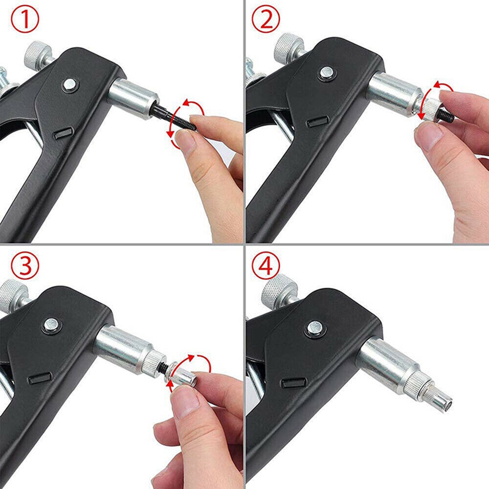 Kacang Keling 106PCS Gun Mandrel Kit M3 / M4 / M5 / M6 / M8 atau Nut Rivet Mandrels Repairtool Rivetgun Flatheadscrew Pop Nut Rivet Gun Set