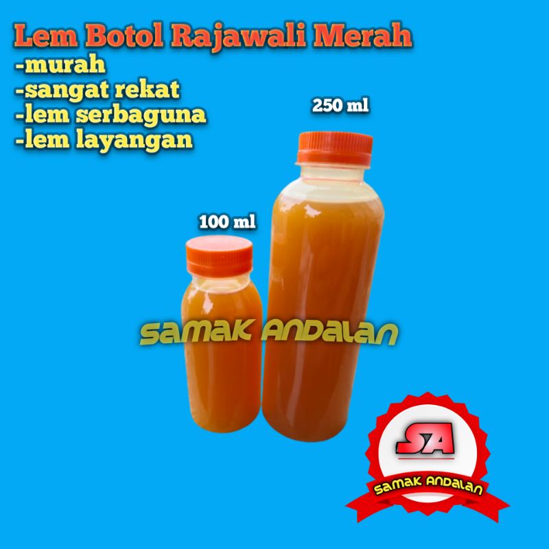 

lem botol 100ml dan 250ml rajawali merah / lem layangan / lem serbaguna