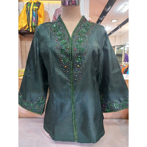 kebaya santung payet kancing depan