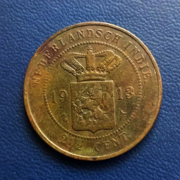 Koin Koleksi 2.5 Cent 1913 Nederlandsch Indie Langka