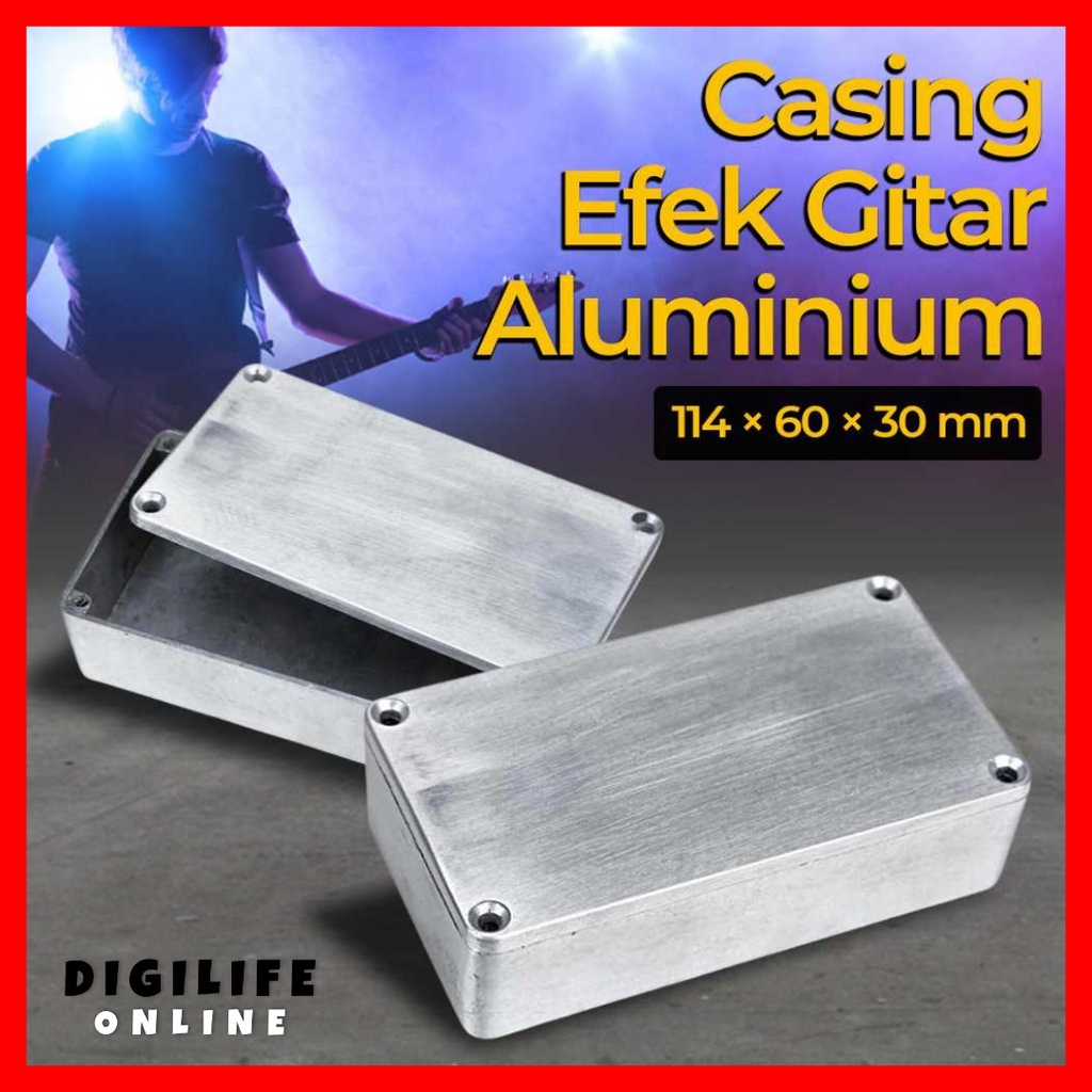 Kotak Casing Pedal Efek Gitar Aluminium Metal Case Stomp Guitar Effect