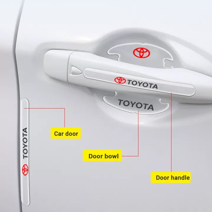 8PCS/set stiker Sticker logo pelindung anti lecet gores gagang handle pintu mobil Untuk Mitsubishi Suzuki Toyota Honda Suzuki