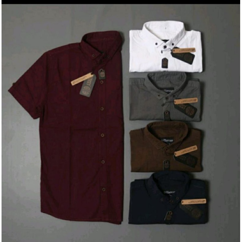 Kemeja Polos Pria Lengan Pendek Premium BRILL EIGHTY EIGHT Original