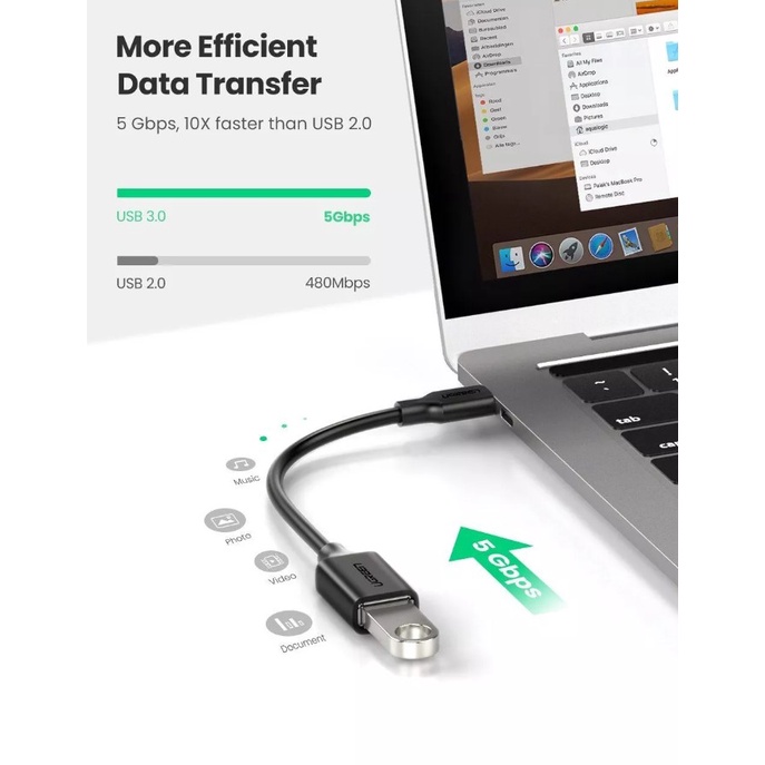 UGREEN OTG Type C To USB 3.0 Charging Dan Data Transfer Speed up to 5 Gbps