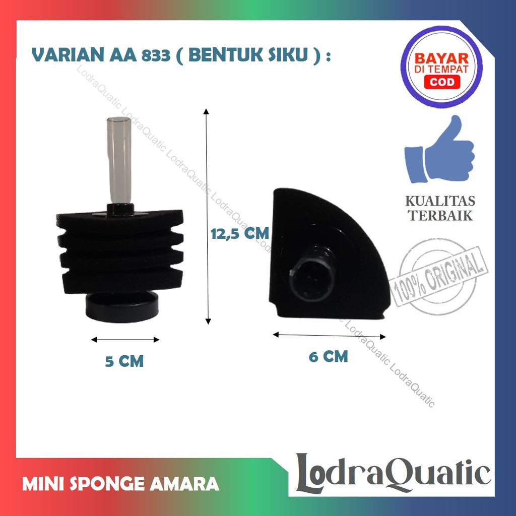 MINI SPONGE FILTER AMARA AA-933 / AA-833 BIOFOAM FILTER AQUARIUM MINI BIO FOAM AMARA BIO FOAM KECIL FILTER AERATOR FILTER INTERNAL AQUARIUM BIO SPONGE FILTER BUSA FILTER AQUARIUM KAPAS FILTER AQUARIUM