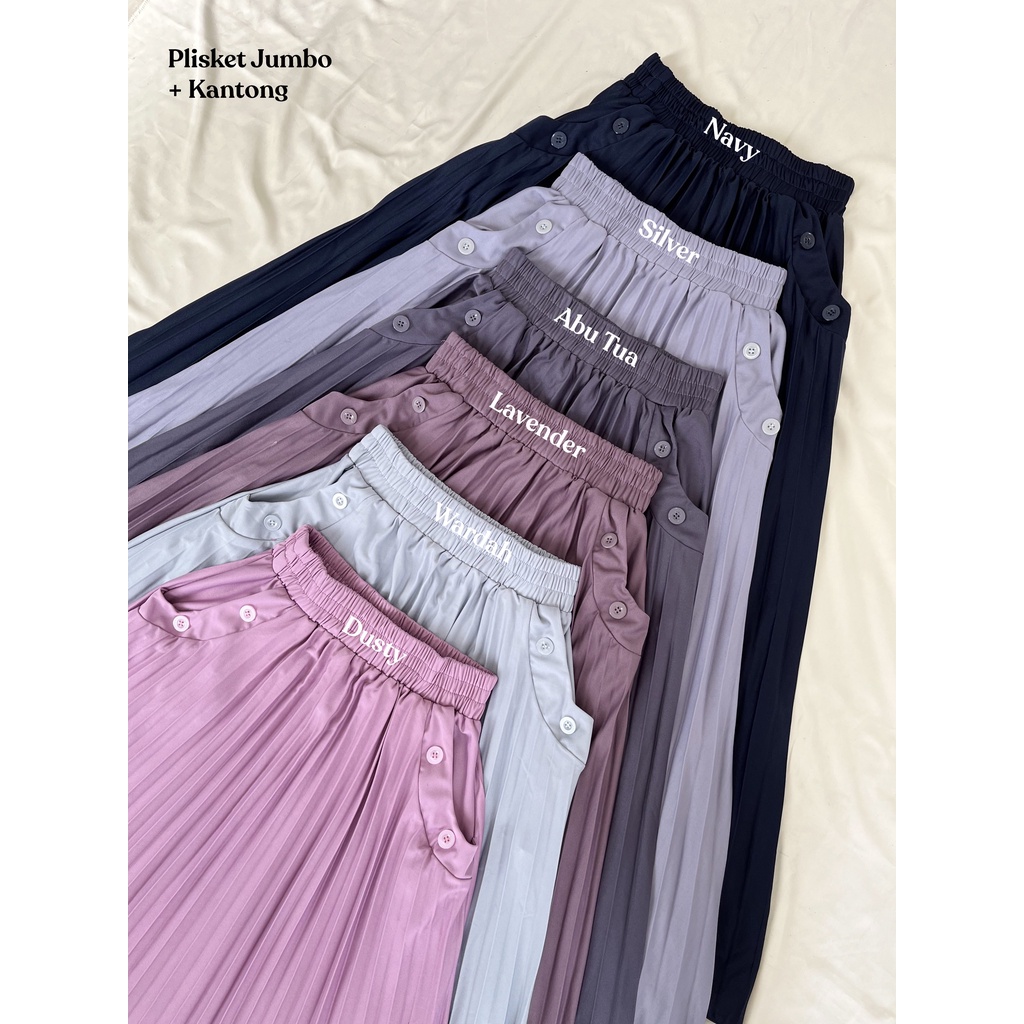 ROK PLISKET PREMIUM JUMBO DENGAN KANTONG BAHAN HYGET PREMIUM