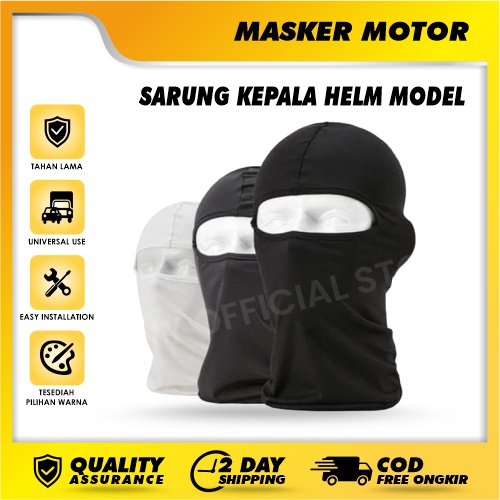 Masker Motor / Sepeda / Olah Raga Full Face / Sarung Kepala Helm Model