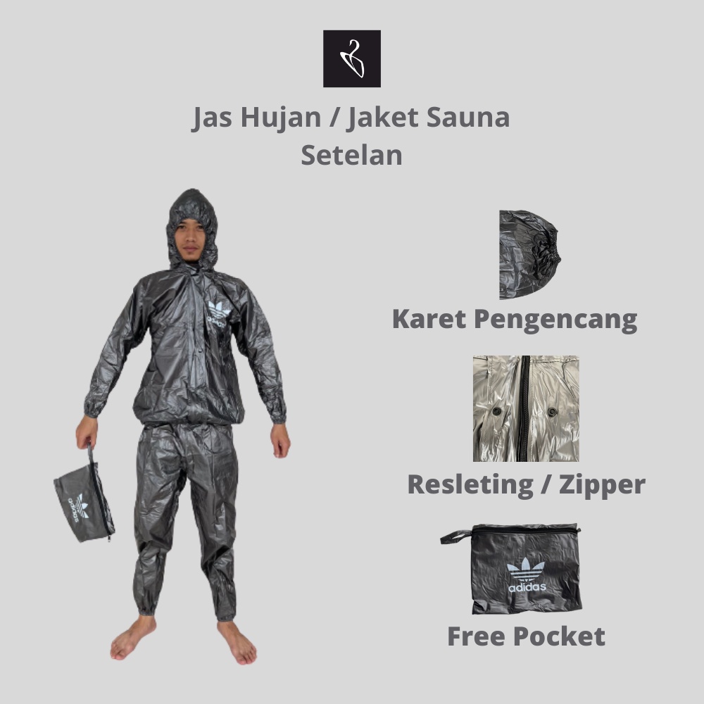 Jas Hujan Setelan Jaket Sauna Olahraga Allsize