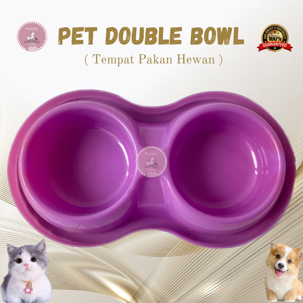 TEMPAT MAKAN KUCING ANJING DOUBLE PET BOWL ANTI SEMUT