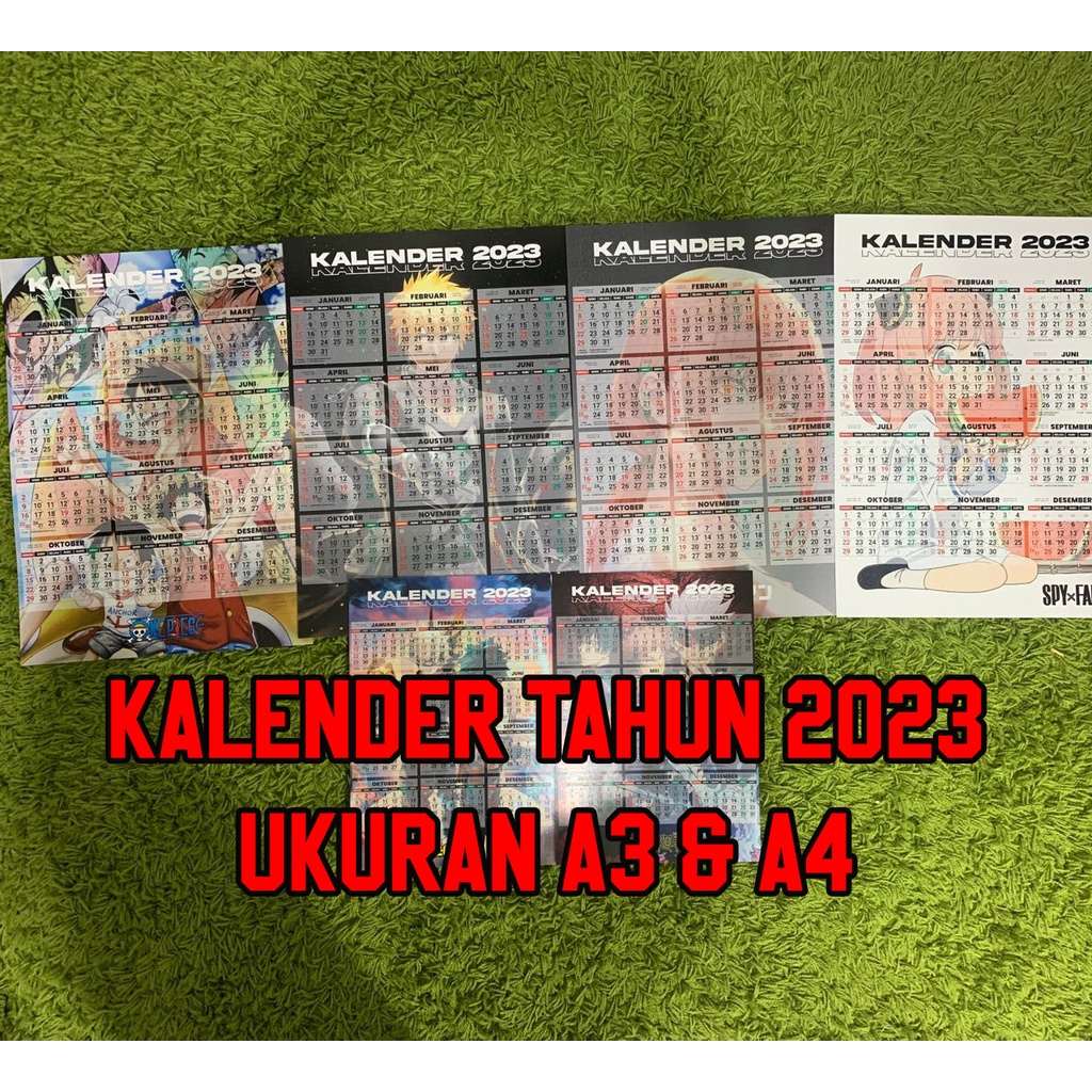 

Kalender Tahun 2023 Tema Anime ukuran A3 A4