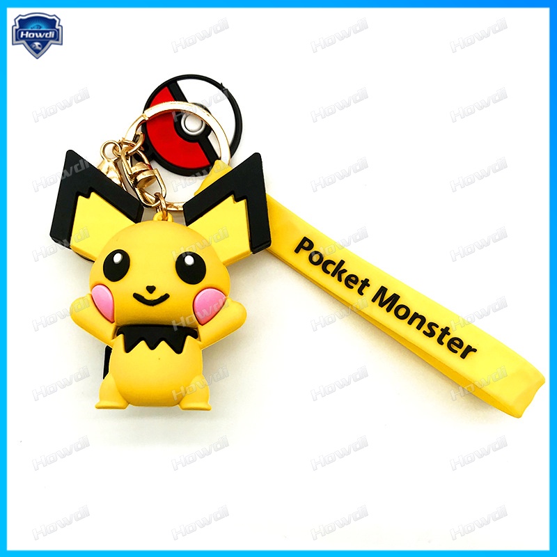 Pokemon Gantungan Kunci Action Figure Keyring TOMY Lucu Psyduck PVC Kartun Pokemon Figure Liontin Model Boneka Hadiah Mainan Anak