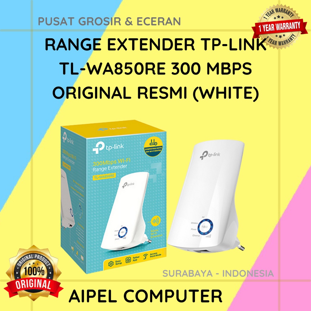 WA850RE | RANGE EXTENDER TP-LINK TL-WA850RE 300 MBPS ORIGINAL RESMI