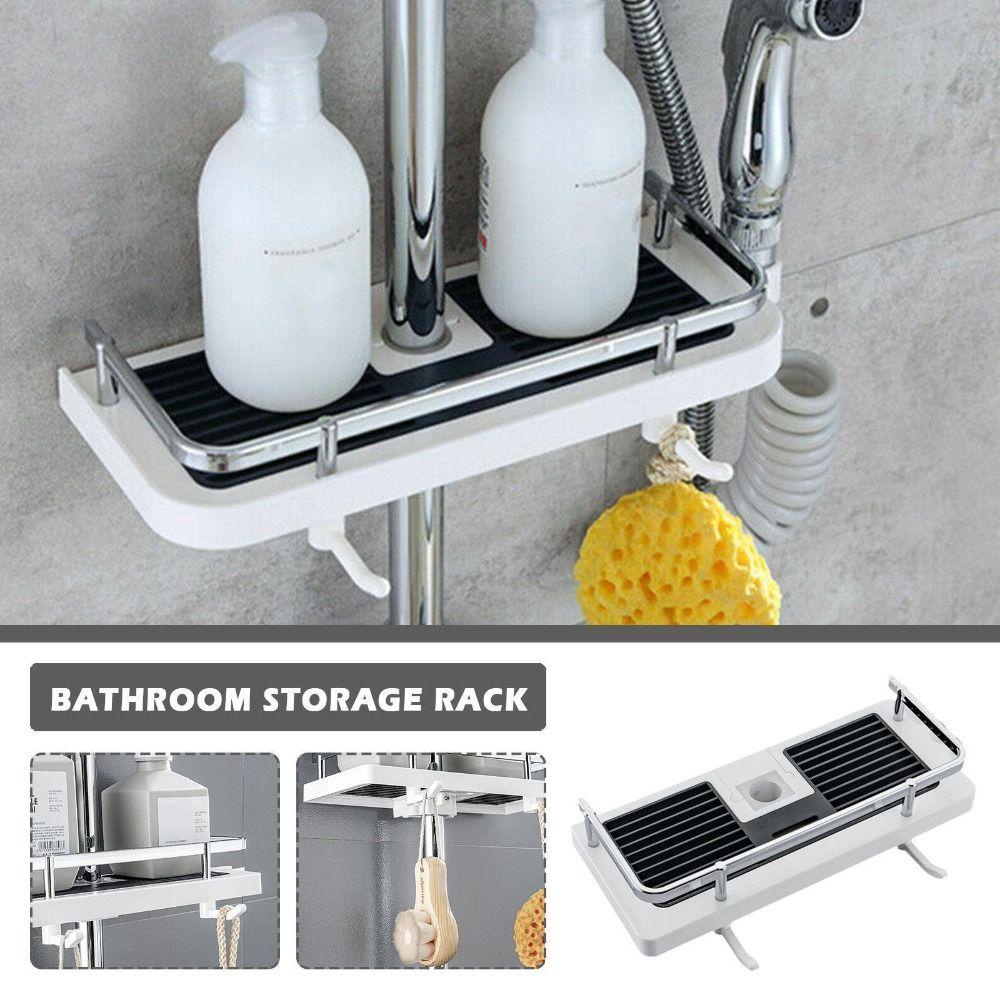 Solighter Shower Tempat Penyimpanan Organiser Kamar Mandi Shower Head Holder Tray Holder-Rak Aksesoris Storage Organiser