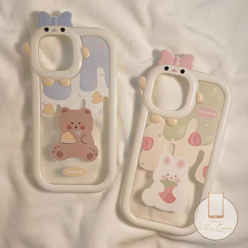 Kelinci Lucu Lovely Bear Pasangan Lembut Penutup Belakang Untuk Samsung A14 A13 A03 A04 A04s A12 A32 A22 A23 A53 A52 A04E A73 A02s A50 A03s A51 A52s A50s A21s A71 A11 A33 Monster Len Phone Case