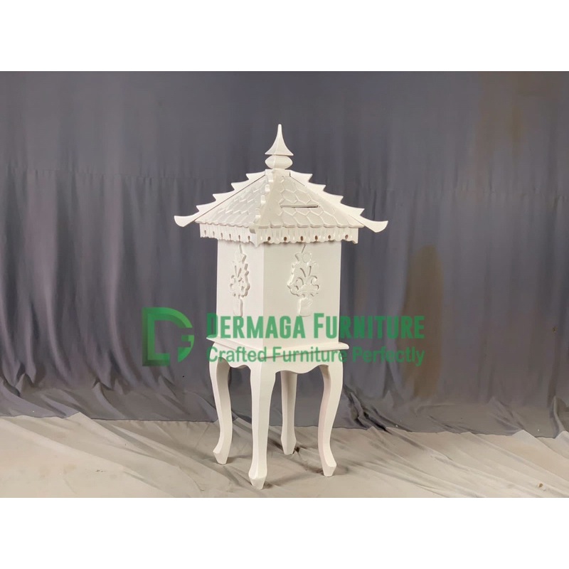

PRE ORDER ANGPAO RUMAH KAKI KAYU MAHONI ANGPAO PELAMINAN FINISHING DUCO PUTIH SIAP PAKAI