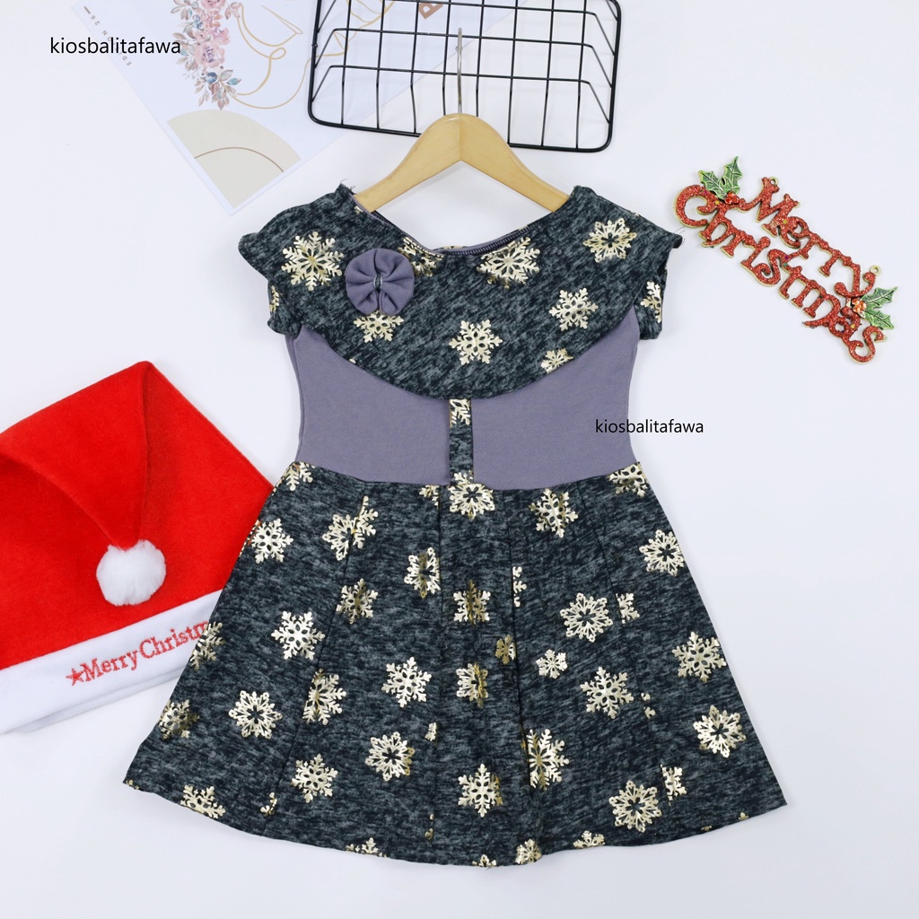 [NATAL] Dress Evelin uk Bayi - 2 Tahun / Dres Yukensi Baby Baju Anak Christmas Perempuan Gaun Pesta Babycinnamon