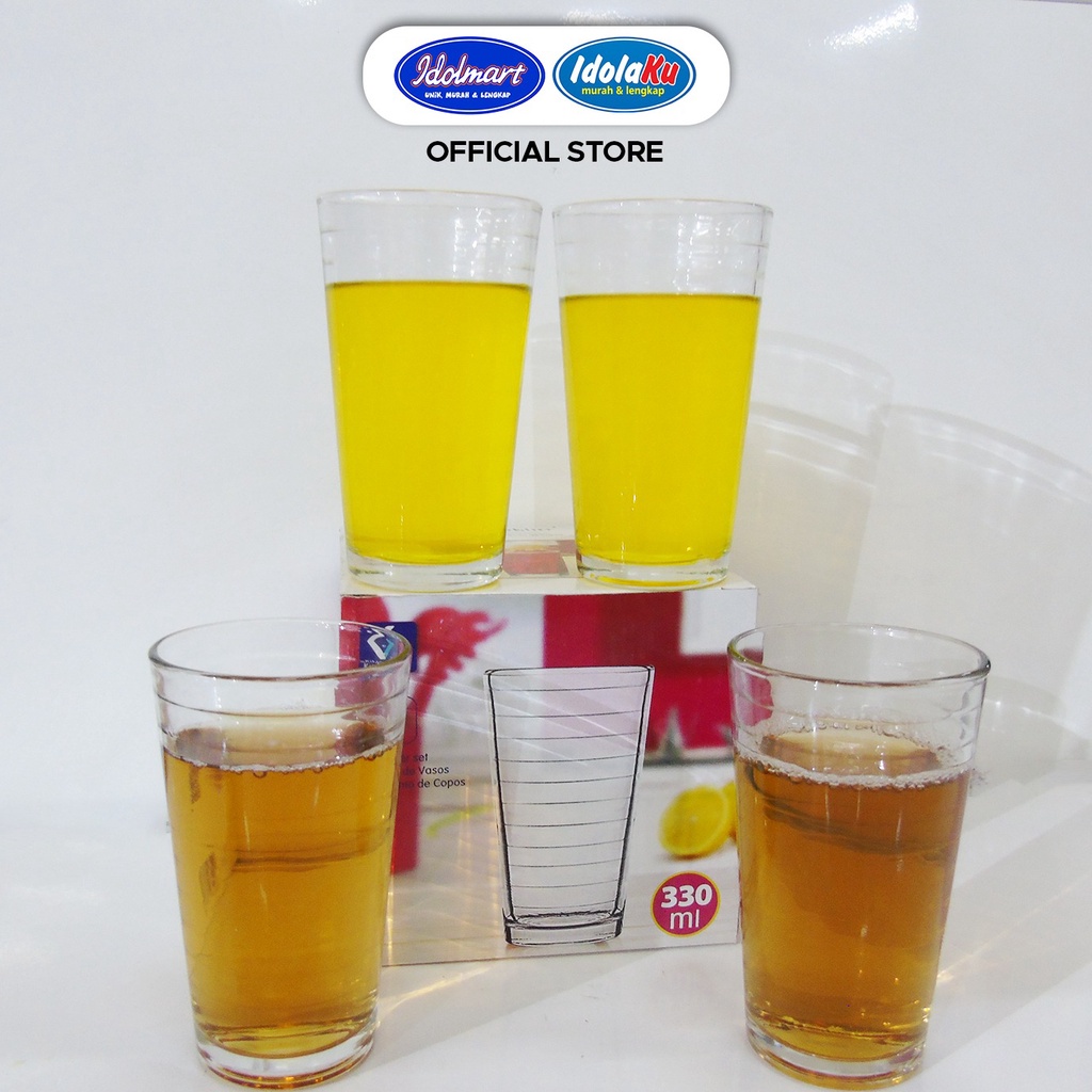 IDOLAKU Kimglass Glass Cup Franklin Isi 4 pcs Gelas Kaca Franklin gelas kado