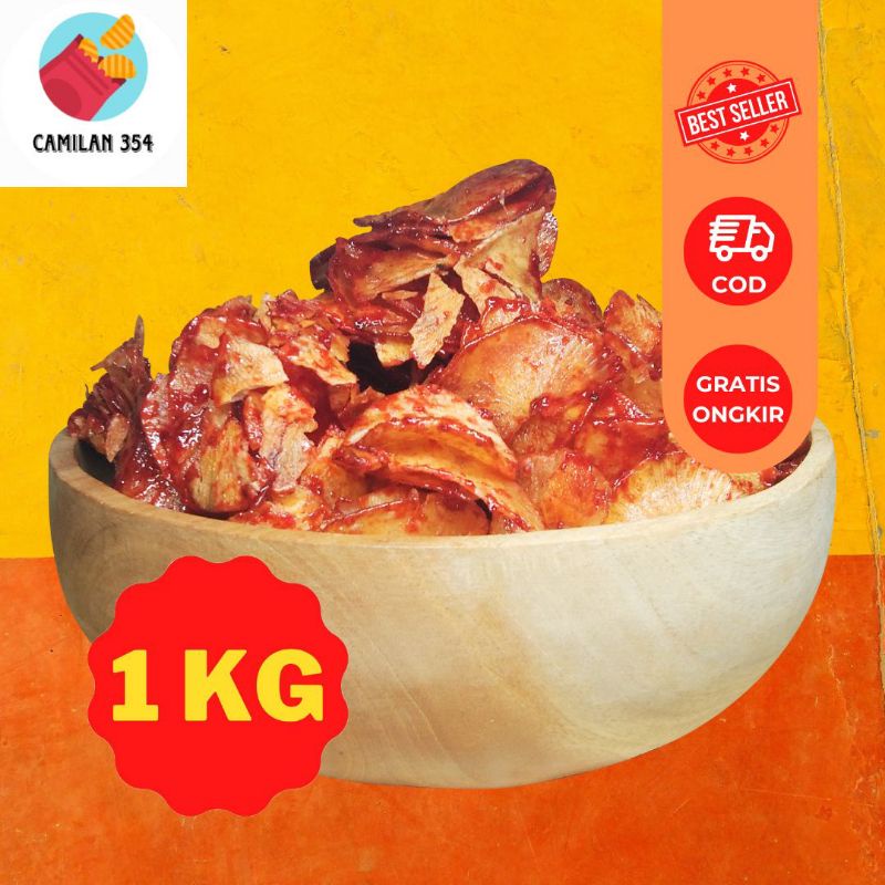 

[KILOAN] Doyan Kripik Singkong Sambal Balado - 1kg / Keripik Pohong Pedas