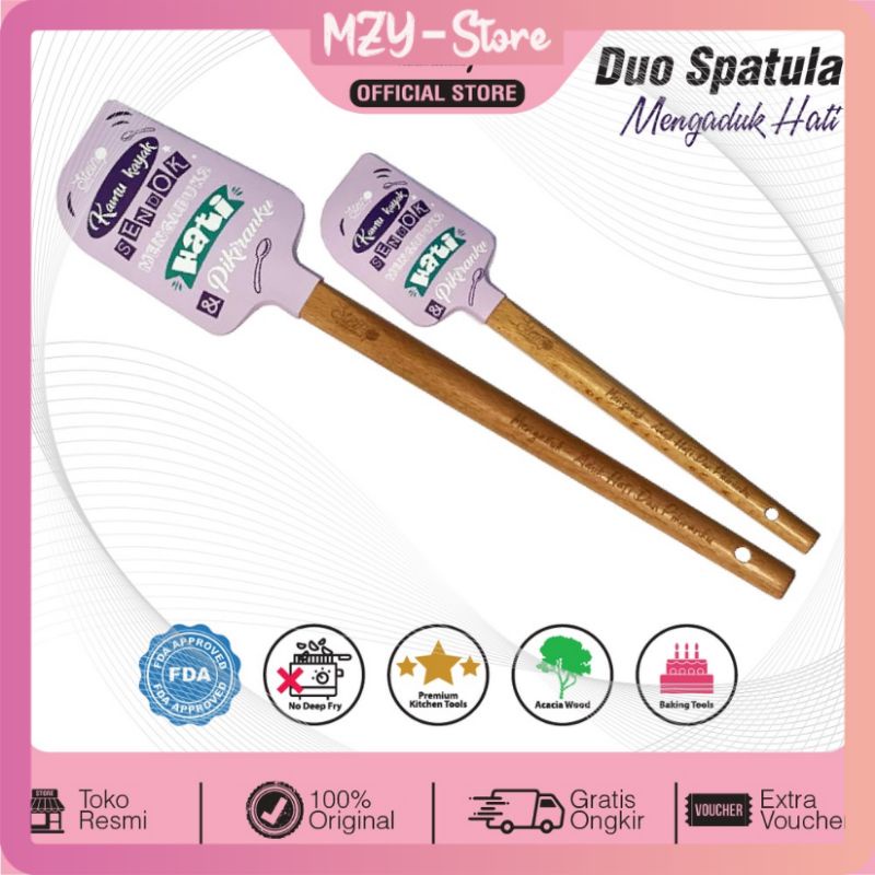 Stein Spatula Duo Spatula Donut Spatula Fryday Steincookware Spatula Duo Aku Sayang Kamu Duo Cintaku Bulat Duo Galau Duo Mengaduk Hati Duo My Everything Set Isi 2 Original