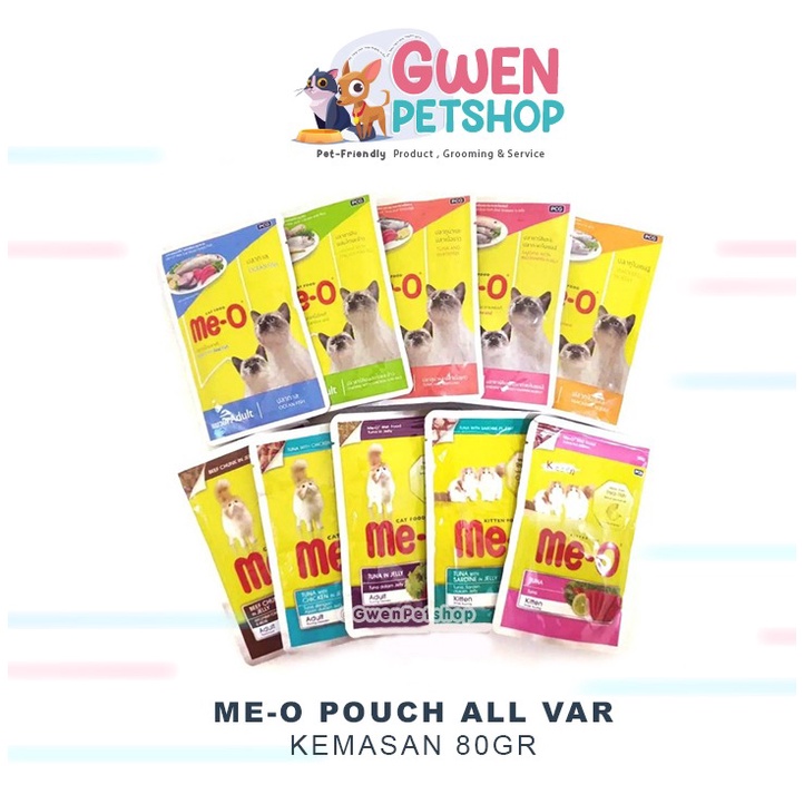 Me-o Pouch 80Gram Makanan Saset/Sachet Basah Kucing MeO Me O Cat Wet Food