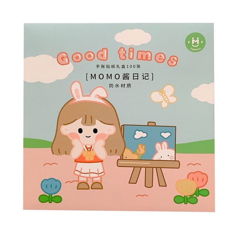 LIN098 - 100 Lembar Stiker Motif Kartun Korea Lucu Anti Air Dekorasi Handbook Scrapbook DIY Waterproof