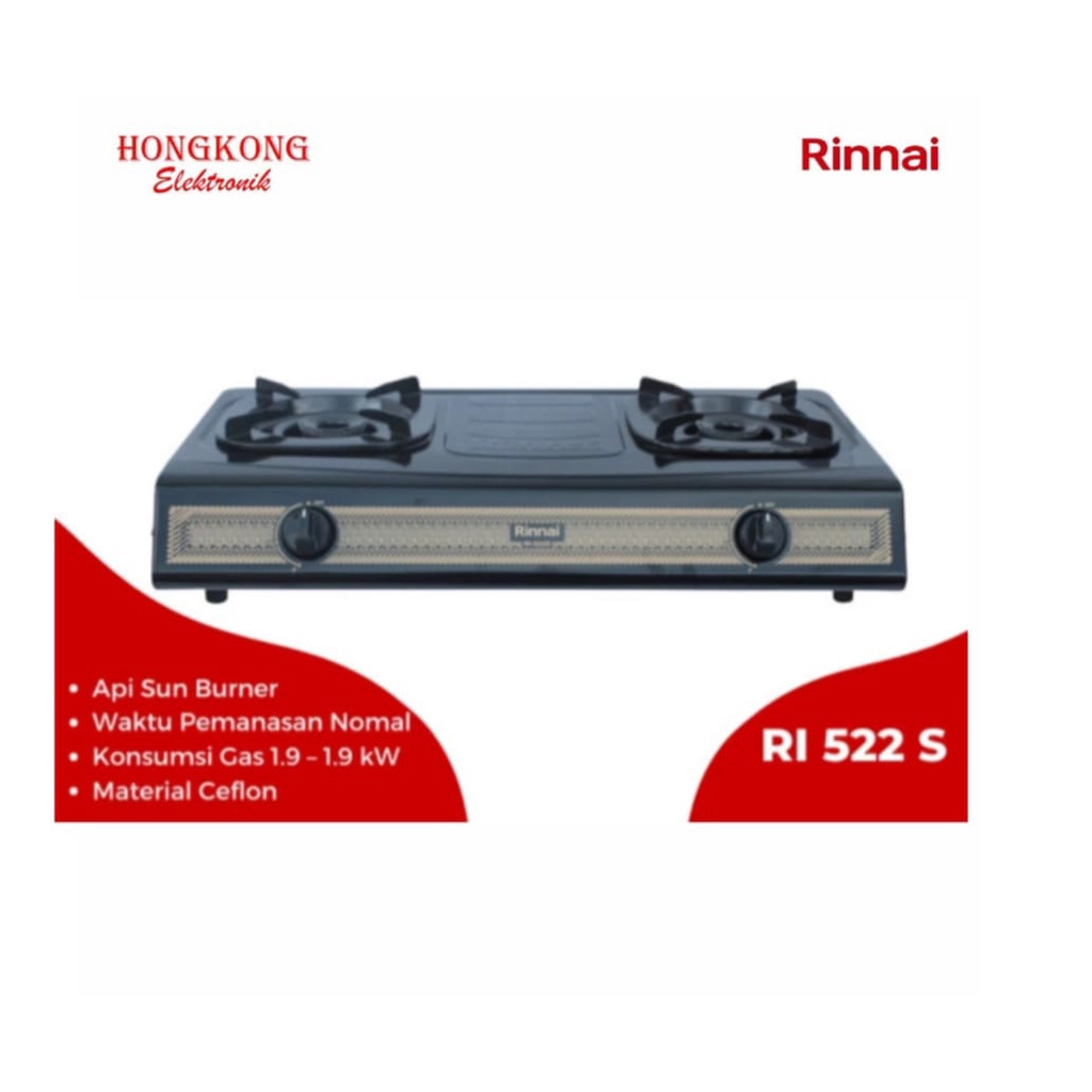 Kompor Gas Rinnai 2 Tungku RI-522S RI522S Batik