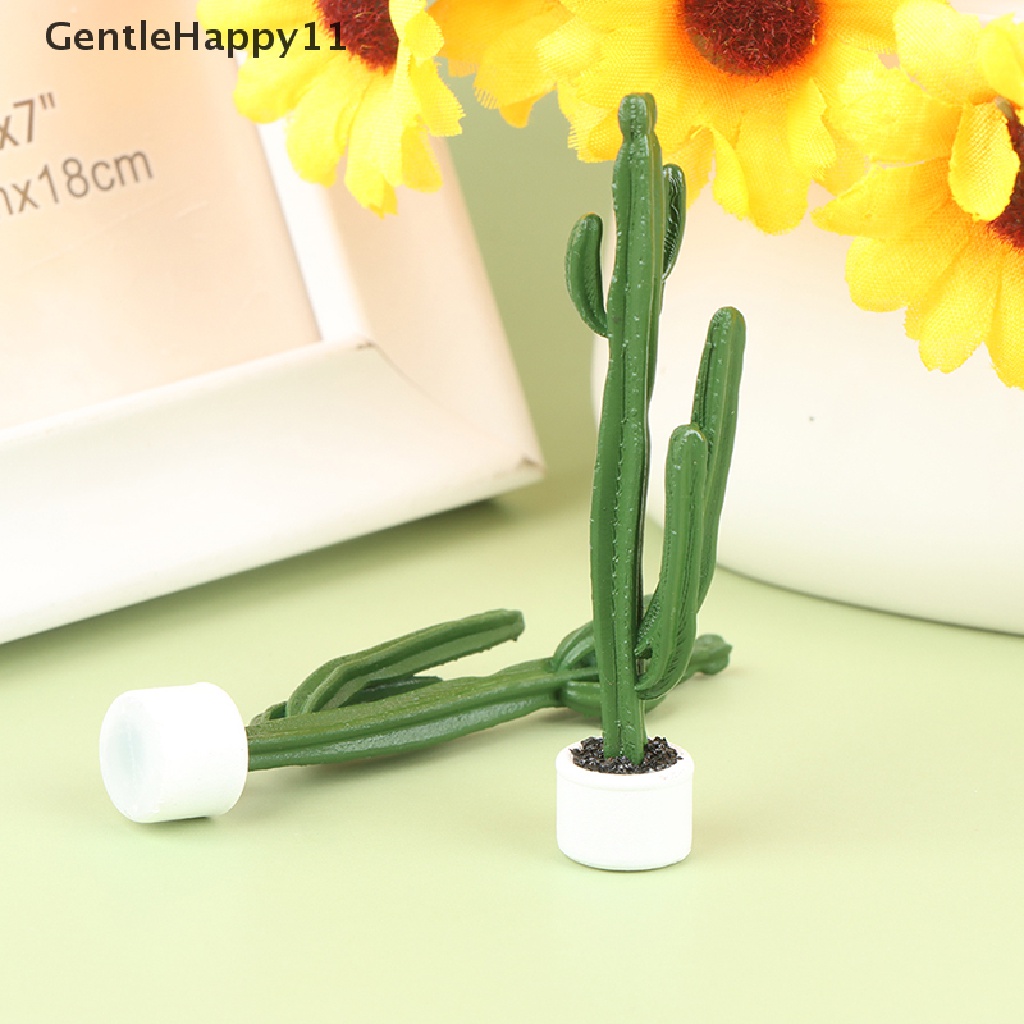Gentlehappy 1:12rumah Boneka Miniatur Kaktus s Model Pohon Pot Dekorasi Rumah Mainan id