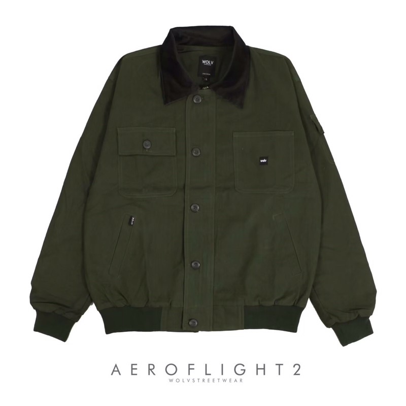 Wolv Streetwear Aero Flight Jacket Original Green Army