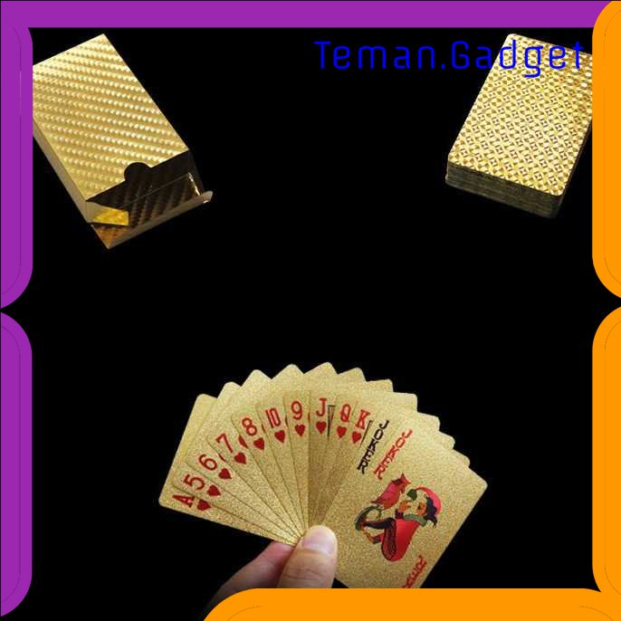 TG-MAN Kartu Remi Poker Lapisan Gold Foil - TH73A