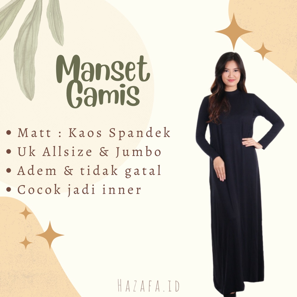 Gamis manset lengan panjang/Gamis manset lengan panjang jumbo/Gamis polos