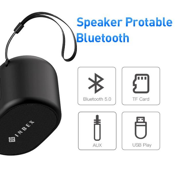 INBEX Mini Speaker Bluetooth AUX Micro SD Card+1.2m in-ear earphone