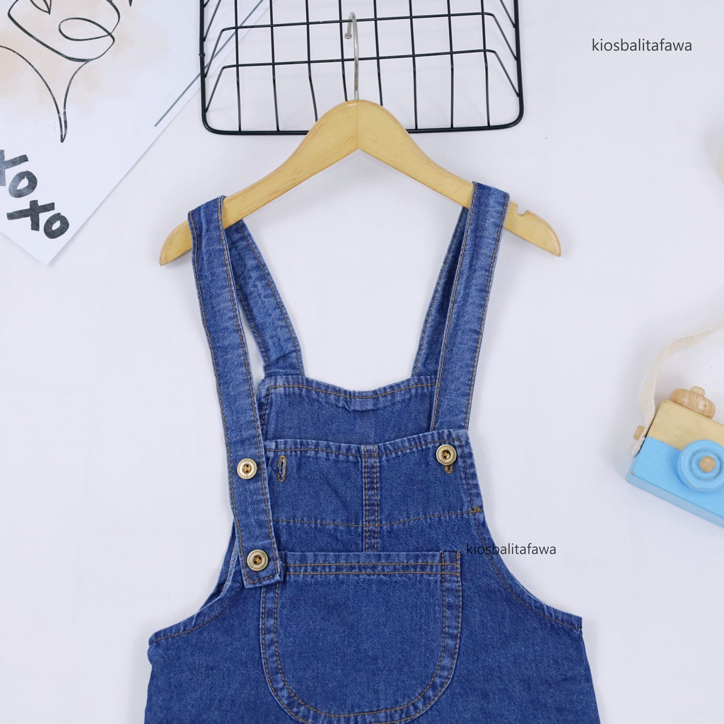 (1-4 Tahun) Overall Denim Blue Anak Laki &amp; Perempuan / Baju Kodok Jins Bahan Denim Celana Korea Kualitas Import Levis Lepis Anak Perempuan Setelan Babycinnamon